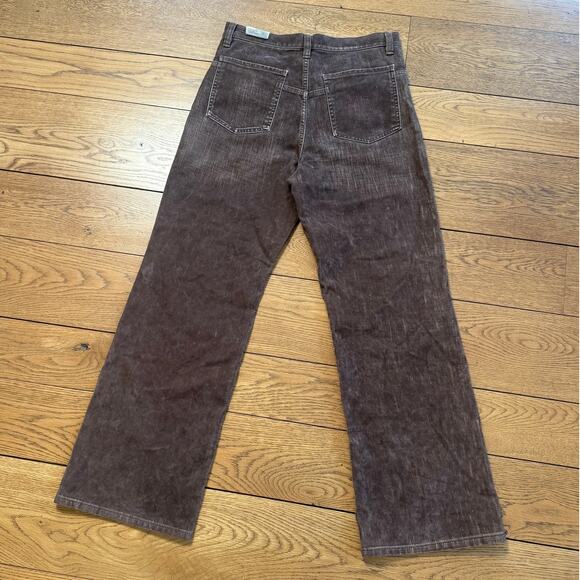 FREE PEOPLE Tinsley Baggy High Rise Flocked Jeans / Chocolate Brown SZ 30 - Picture 11 of 15